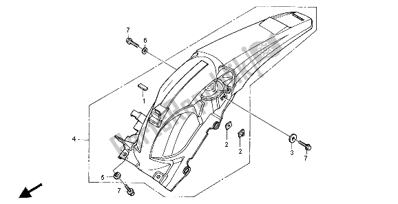 Todas las partes para Guardabarros Trasero de Honda CRF 250X 2004