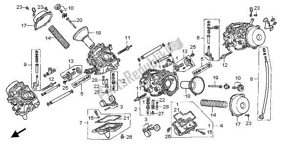 Toutes les pièces pour le Carburateur (composants) du Honda ST 1100 1996