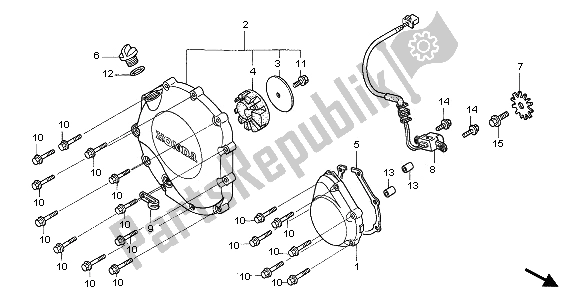 Wszystkie części do Prawa Os? Ona Skrzyni Korbowej Honda CB 1300F 2003