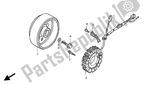 All parts for the Generator of the Honda NX 650 1998
