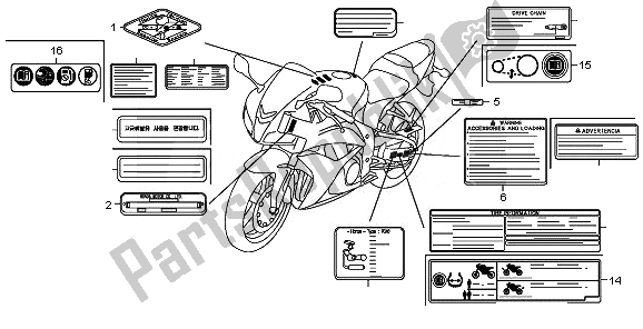 All parts for the Caution Label of the Honda CBR 600 RR 2011