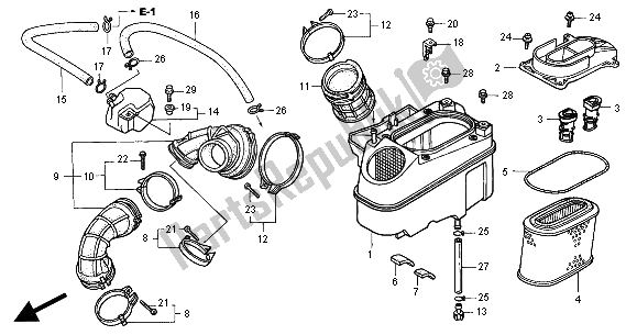 All parts for the Air Cleaner of the Honda VT 1100C2 2000