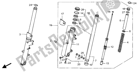 Toutes les pièces pour le Fourche Avant du Honda CBR 1100 XX 2006