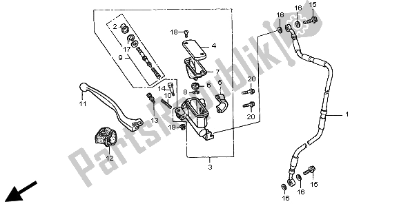 Todas las partes para Fr. Cilindro Maestro Del Freno de Honda CR 80 RB LW 2002