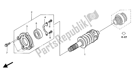 All parts for the Primary Shaft of the Honda ST 1300 2004