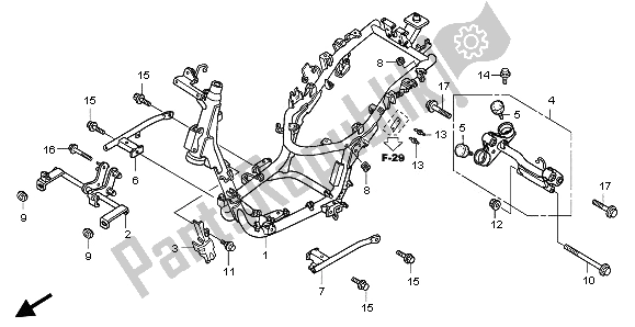 All parts for the Frame Body of the Honda SH 125S 2008