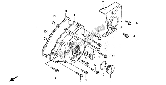 Alle onderdelen voor de Linker Carterdeksel van de Honda CBR 125 RW 2010