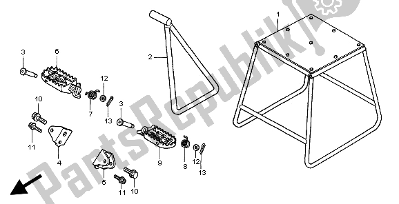 All parts for the Step of the Honda CR 250R 2003