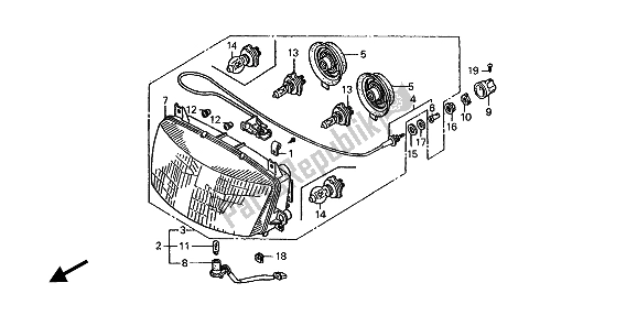 Tutte le parti per il Faro (uk) del Honda ST 1100 1994