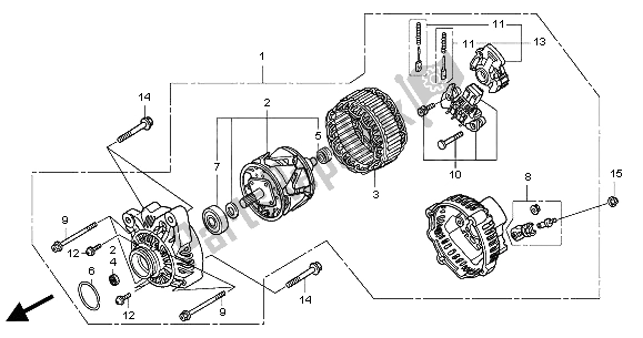Alle onderdelen voor de Generator van de Honda GL 1800A 2004