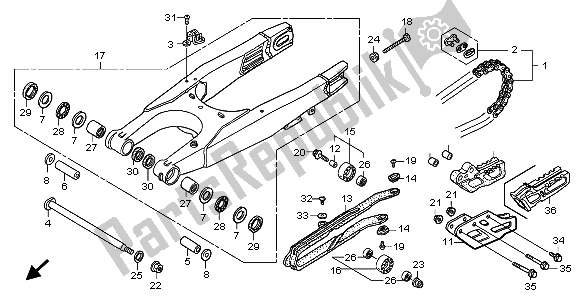 Tutte le parti per il Forcellone del Honda CRF 250R 2007