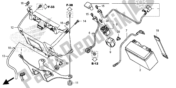 All parts for the Battery of the Honda NC 700 SD 2012