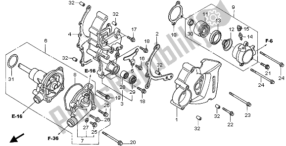 All parts for the Water Pump of the Honda VFR 800 2009