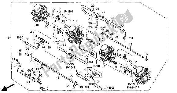 Tutte le parti per il Carburatore (assy.) del Honda CBF 600S 2004