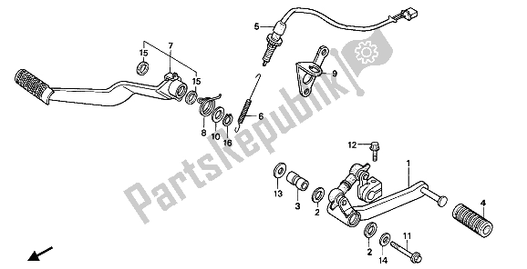 Todas as partes de Pedal De Freio E Pedal De Mudança do Honda CBR 1000F 1993