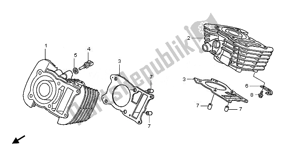 Tutte le parti per il Cilindro del Honda XL 125V 2008