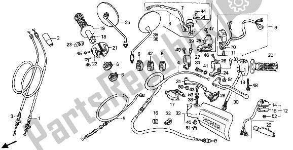 Todas las partes para Manejar Palanca E Interruptor Y Cable de Honda XR 250R 1987