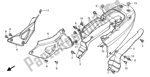 Todas las partes para Cubierta Del Asiento Y Cubierta Lateral de Honda XL 1000V 2002