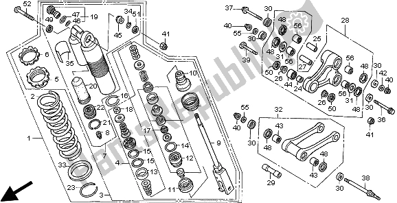 All parts for the Rear Cushion of the Honda CR 250R 2003