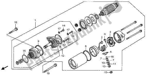 Toutes les pièces pour le Demarreur du Honda GL 1800 Airbag 2007