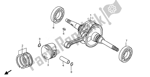 All parts for the Crankshaft & Piston of the Honda FES 125A 2011