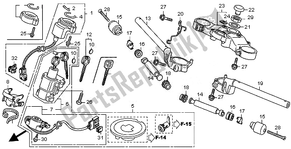 Todas las partes para Manejar Tubo Y Puente Superior de Honda CBR 600 RR 2010