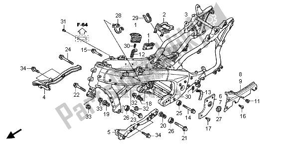 All parts for the Frame Body of the Honda GL 1800B 2013