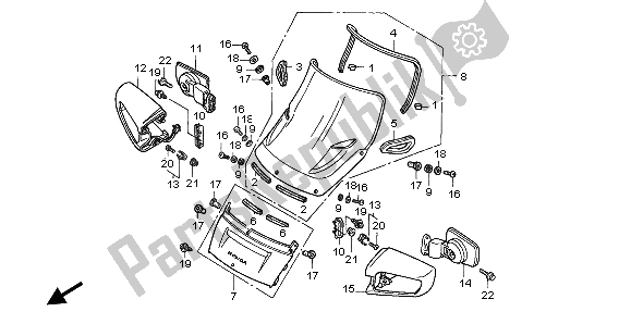 Tutte le parti per il Schermo Del Vento del Honda ST 1100 1998