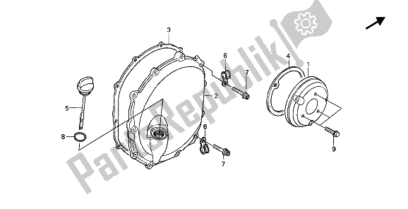 Todas as partes de Tampa Direita Do Cárter do Honda CBR 1000F 1990