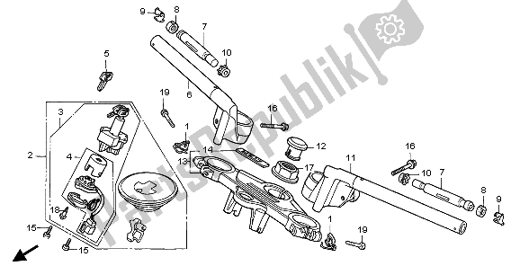 Todas las partes para Manejar Tubo Y Puente Superior de Honda CBR 1000F 1999