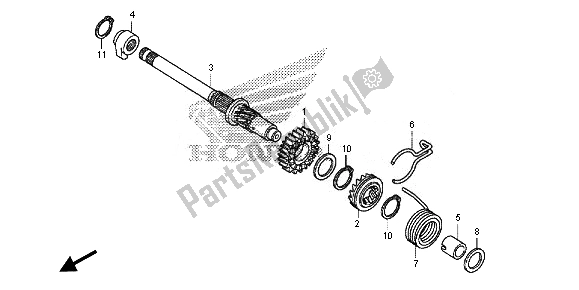 Alle onderdelen voor de Kick Startspindel van de Honda CRF 125F SW 2014