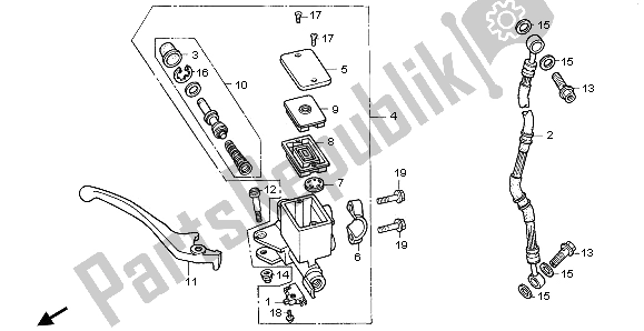 Wszystkie części do Fr. G?ówny Cylinder Hamulca Honda CB 250 1996