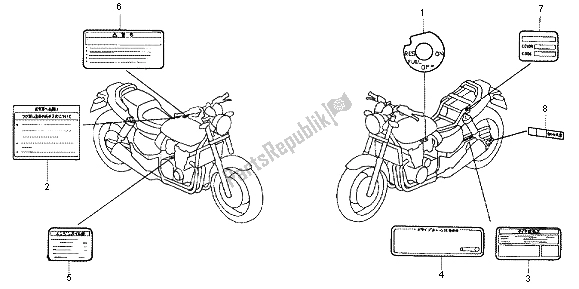 Wszystkie części do Etykieta Ostrzegawcza Honda CB 1300X4 1999