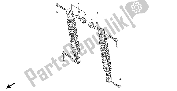 All parts for the Rear Cushion of the Honda SH 125S 2008