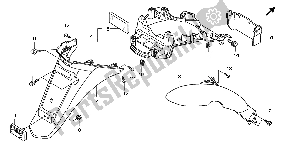 Todas las partes para Guardabarros Trasero de Honda PES 125 2009