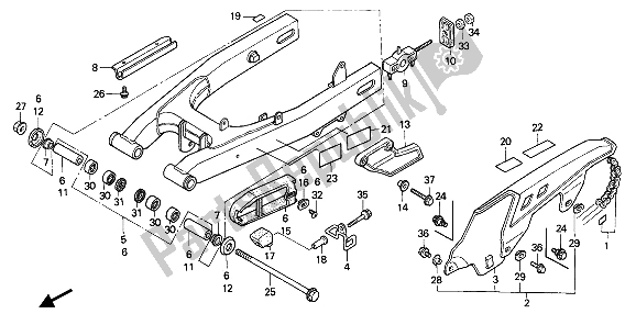 All parts for the Rear Fork of the Honda XL 600 1988
