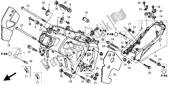 Alle onderdelen voor de Frame Lichaam van de Honda CBR 600 RA 2012