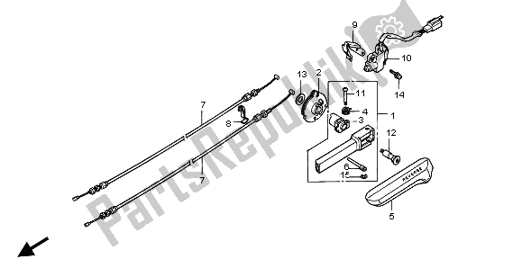 All parts for the Reverse Bar of the Honda GL 1500A 1996