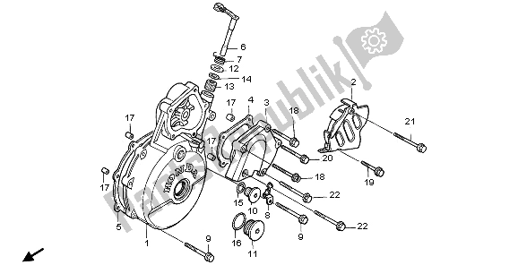 Tutte le parti per il Coperchio Carter Sinistro del Honda NX 650 1995