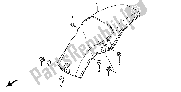 All parts for the Rear Fender of the Honda CR 80 RB LW 1996