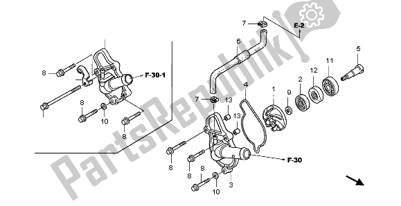 Todas las partes para Bomba De Agua de Honda TRX 450R Sportrax 37 KW TE 30U Australia 2004