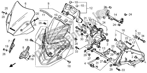 Todas las partes para Capucha Superior de Honda VFR 1200 XD 2012