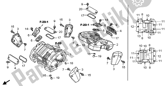 All parts for the Cylinder Head Cover of the Honda VTX 1800C1 2006