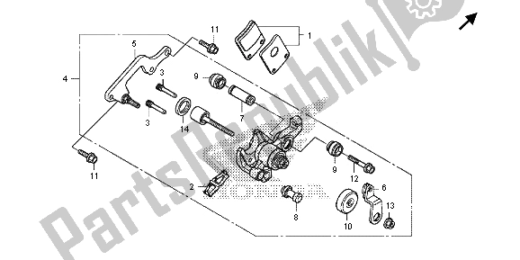 Alle onderdelen voor de Parkeerremklauw van de Honda NC 700 SD 2013