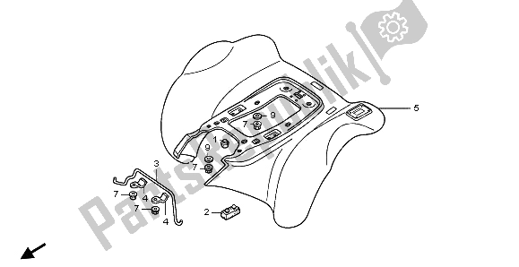 All parts for the Rear Fender of the Honda TRX 300 EX Sporttrax 2001