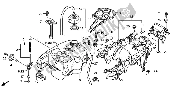 All parts for the Fuel Tank of the Honda TRX 420 FA Fourtrax Rancher AT 2011