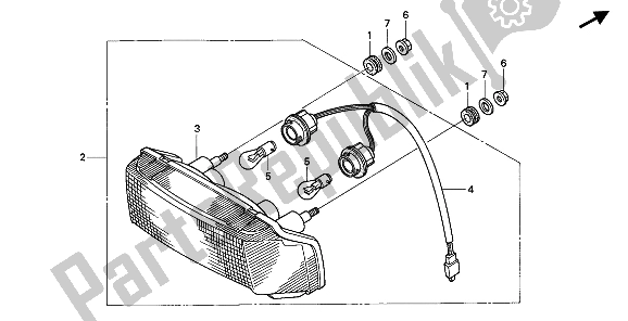Tutte le parti per il Fanale Posteriore del Honda CBR 600F 1991