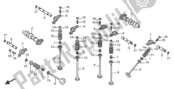 Todas las partes para árbol De Levas Y Válvula de Honda VTX 1300S 2005