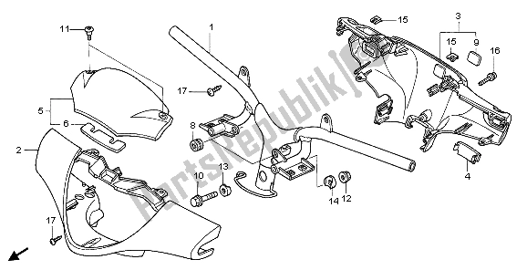 Todas las partes para Tubo De Manija Y Cubierta De Manija de Honda SH 150 2007