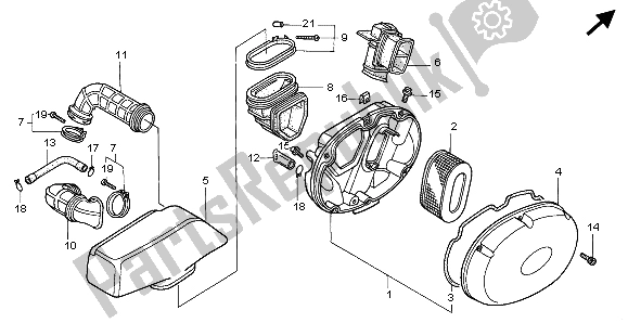 All parts for the Air Cleaner of the Honda VT 750C 1998
